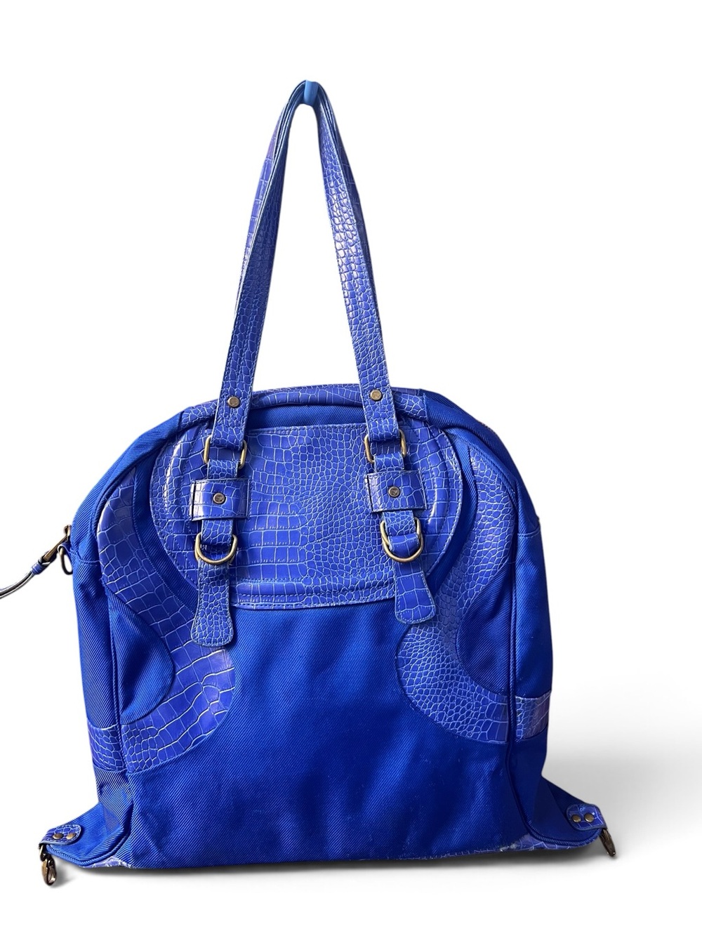Lululemon Croc Embossed Large Bowler Shoulder Tote Bag Cobalt Blue